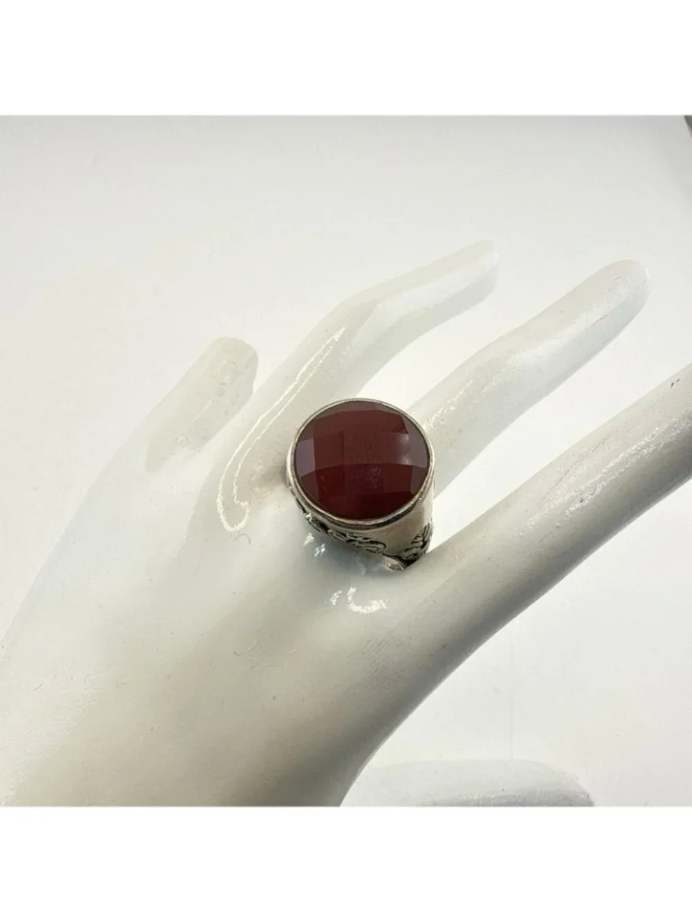 Barse Ring Carnelian Sterling Silver Gemstone size 12 Statement Chunky